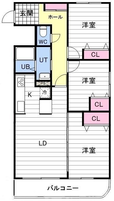KAIDO YAMANOTE(3LDK/2階)の間取り写真
