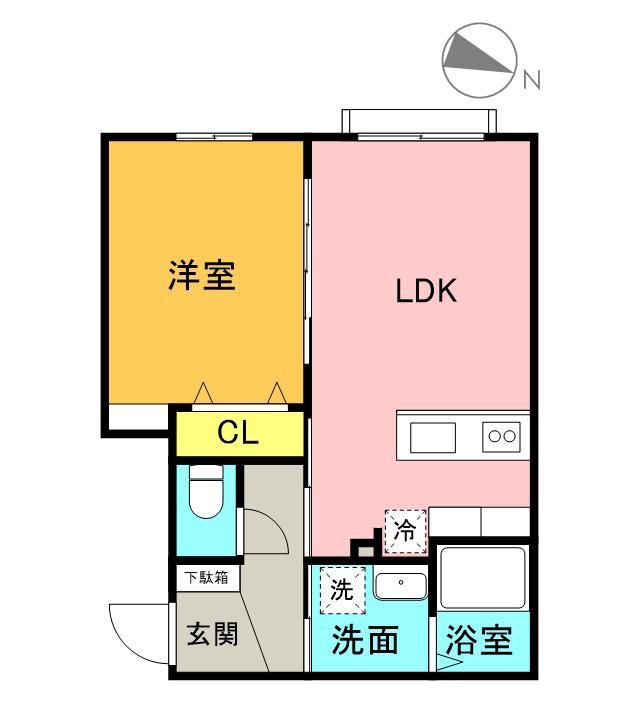 MARUYAMA RH HILLS(1LDK/2階)の間取り写真