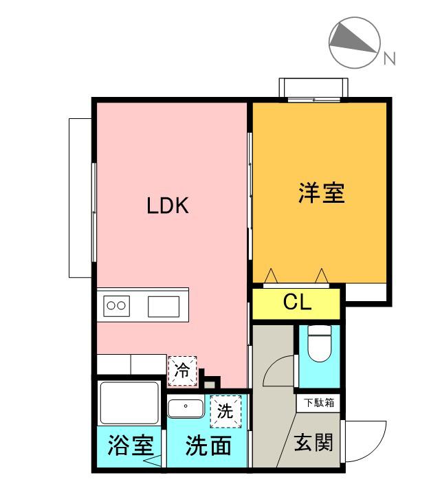 MARUYAMA RH HILLS(1LDK/3階)の間取り写真