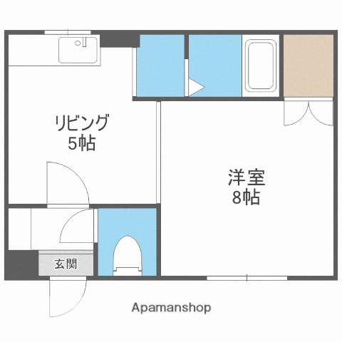 エスポアール53(1DK/3階)の間取り写真