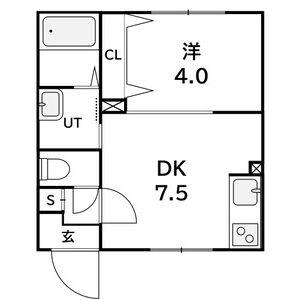 ラフィーネ西町(1LDK/4階)の間取り写真