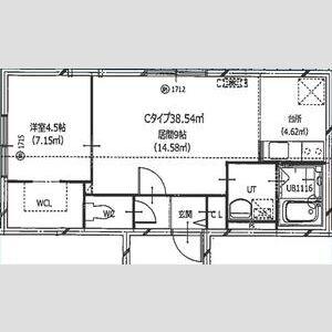 HERO YAMAHANA2(1LDK/4階)の間取り写真