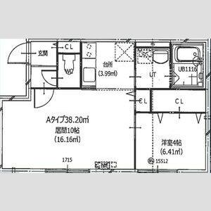 HERO YAMAHANA2(1LDK/1階)の間取り写真