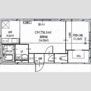 HERO YAMAHANA1(1LDK/3階)の間取り写真