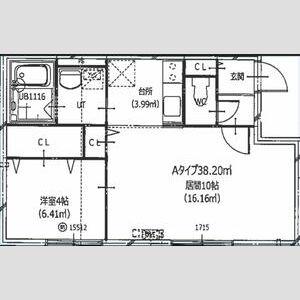 HERO YAMAHANA1(1LDK/1階)の間取り写真