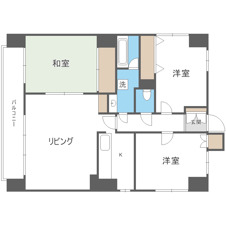 サンロード南5条(3LDK/7階)の間取り写真