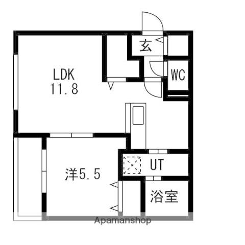 LUMIERE KOTONI GA-琴(1LDK/3階)の間取り写真