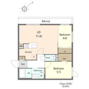 ガーデンクォーツ琴似(2LDK/5階)の間取り写真