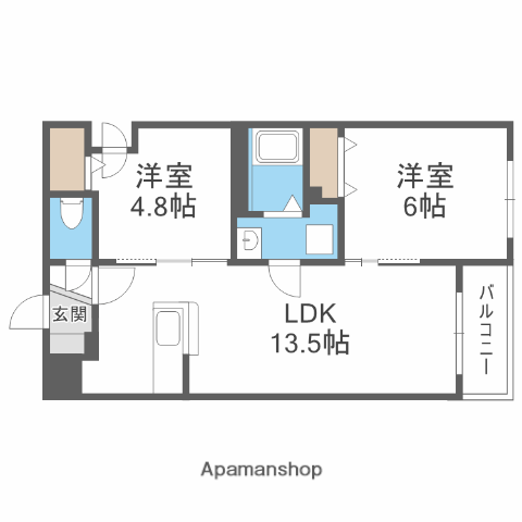 南7西16MS(2LDK/2階)の間取り写真