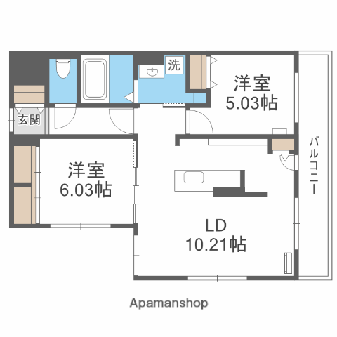 和 二十四軒(2LDK/3階)の間取り写真