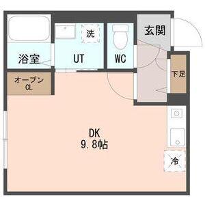 COFFRET西町北(ワンルーム/2階)の間取り写真