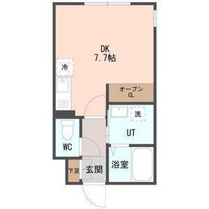 COFFRET西町北(ワンルーム/1階)の間取り写真