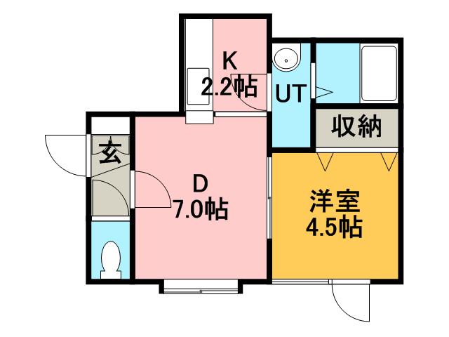 パルティールTM(1LDK/1階)の間取り写真