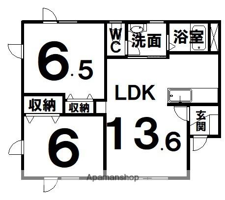 メゾンセレスト2(2LDK/2階)の間取り写真