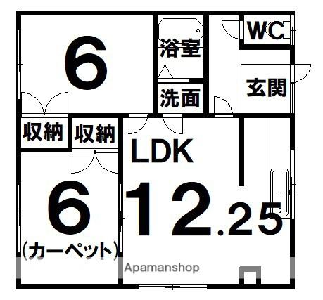 タカハシマンション(2LDK/2階)の間取り写真