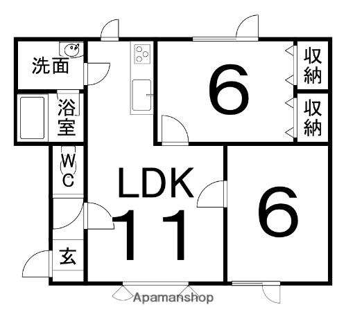 コーポ敬愛(2LDK/2階)の間取り写真