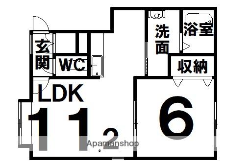 PLEIADESⅡ(1LDK/1階)の間取り写真