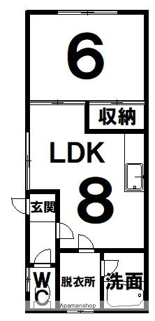 前田ハイツ(1LDK/2階)の間取り写真