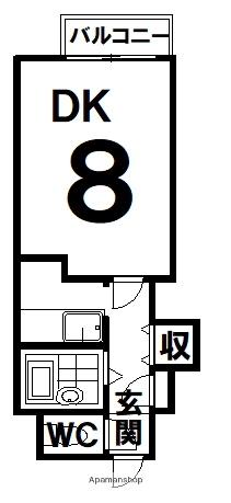 ロマーヌ釧路第3(1K/3階)の間取り写真