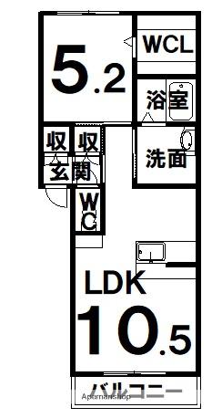 根室本線 釧路駅 バス乗車時間：5分 旭町バス停で下車 徒歩1分 3階建 築4年(1LDK/1階)の間取り写真
