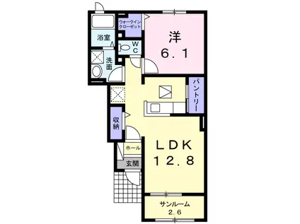 シエラA(1LDK/1階)の間取り写真