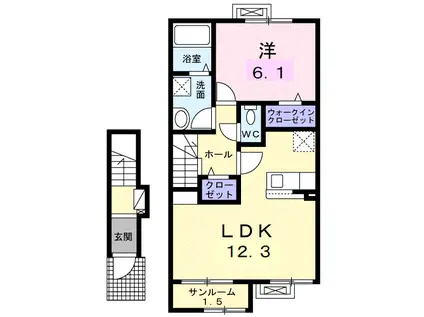 ベルグランツⅢA(1LDK/2階)の間取り写真