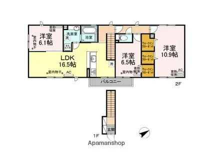 モンターフレッチェ(3LDK/2階)の間取り写真