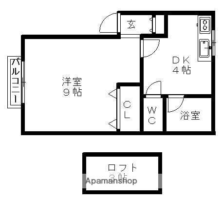 シンエイハイツA(1K/1階)の間取り写真