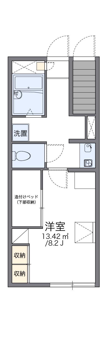 レオパレスウーノ安原(1K/1階)の間取り写真