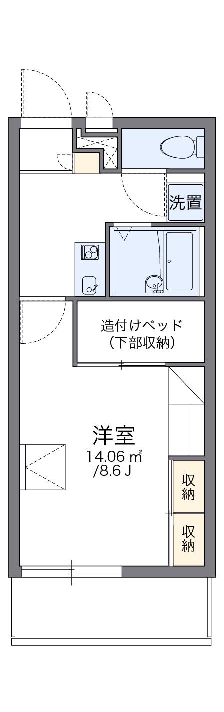 レオパレスアップルハイツ(1K/1階)の間取り写真