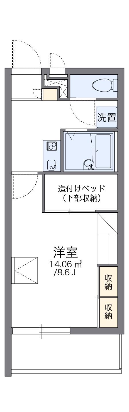 レオパレスアップルハイツ(1K/1階)の間取り写真