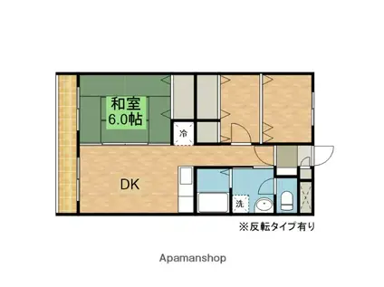 COURTFUJI(2DK/1階)の間取り写真