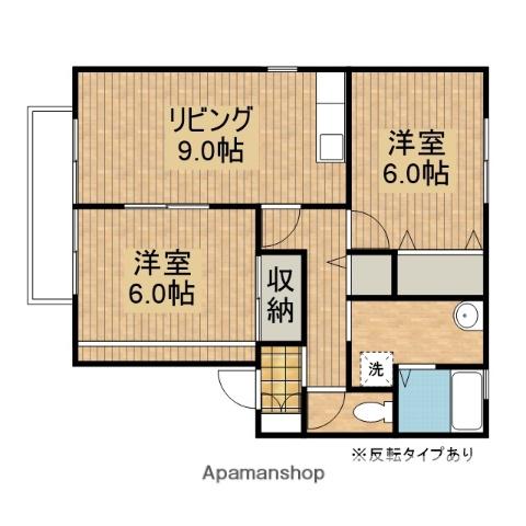 アンリキャトル A(2LDK/1階)の間取り写真