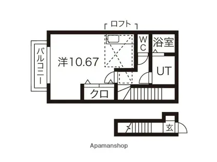アネックス・メープル高松(1K/2階)の間取り写真