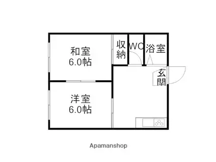 フレグランス1(2DK/1階)の間取り写真