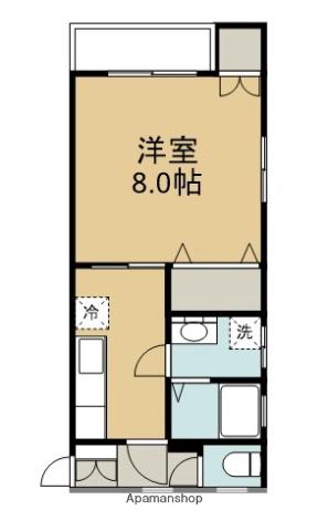 ボヌール上田(1K/1階)の間取り写真