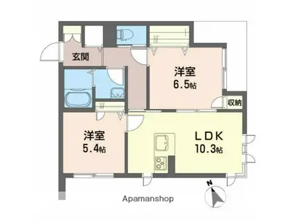 メゾン神明町(2LDK/1階)の間取り写真