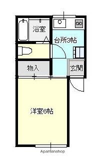 高松フーガ(1K/2階)の間取り写真