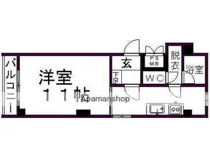 丸乃第3ビル(ワンルーム/3階)の間取り写真