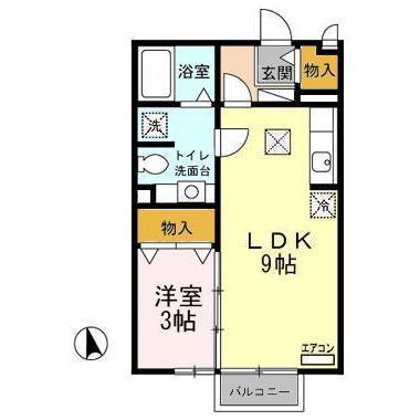 ロイヤルシャンティⅡ(1LDK/1階)の間取り写真