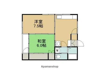 サンハウス住吉3(2DK/2階)の間取り写真