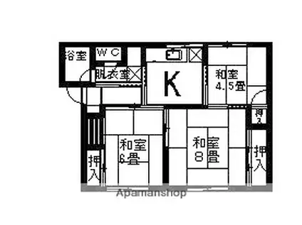 コーポ大沢B(3K/1階)の間取り写真