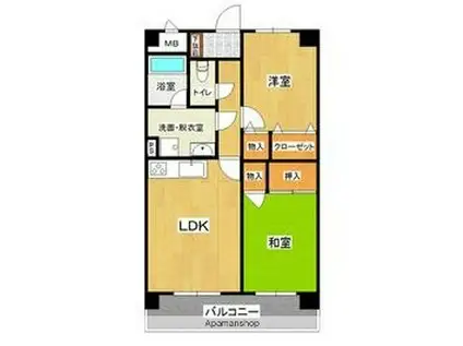 パレス高松Ⅱ(2LDK/1階)の間取り写真