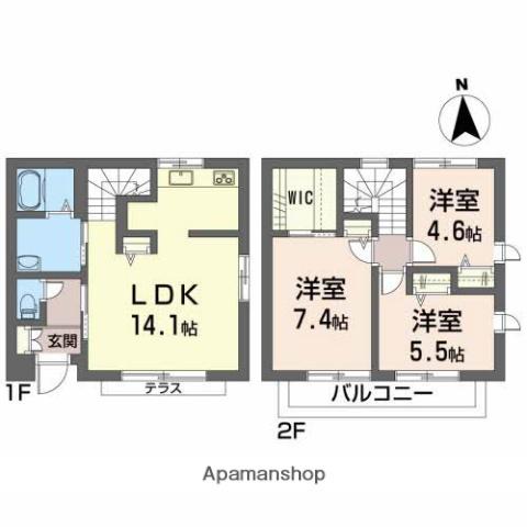 東北本線 矢幅駅 徒歩12分 2階建 築24年(3LDK)の間取り写真