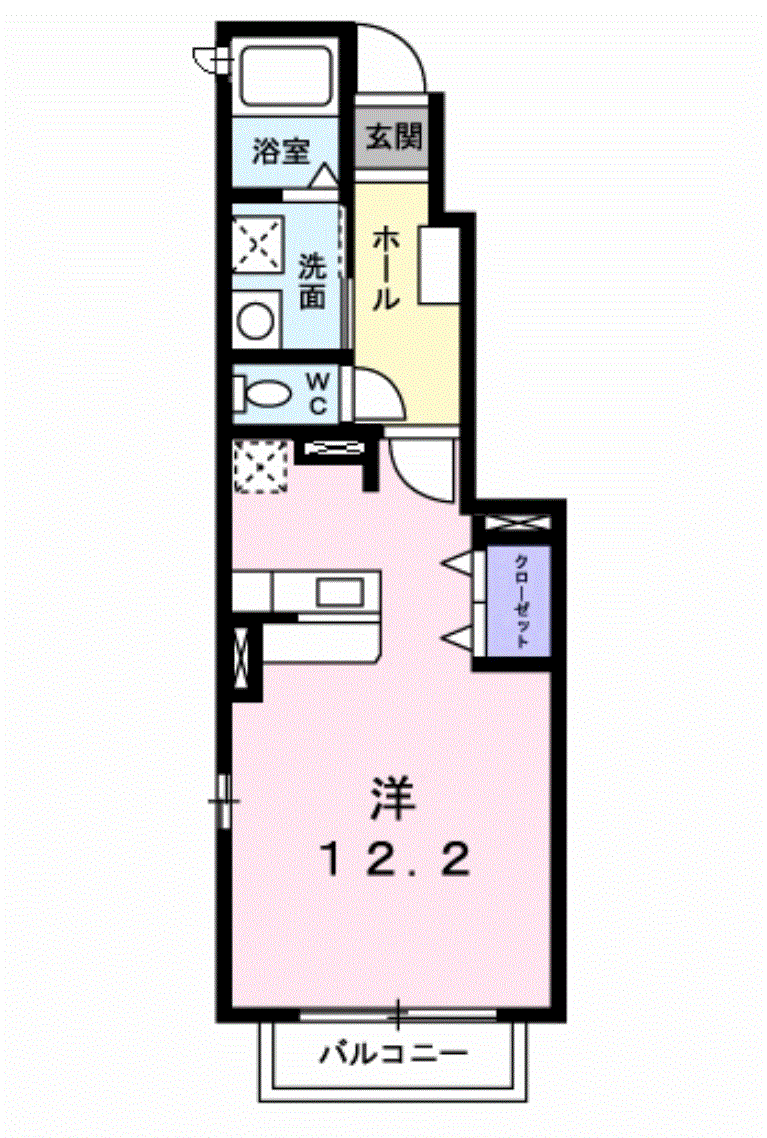 シャローマーシュⅡ(ワンルーム/1階)の間取り写真