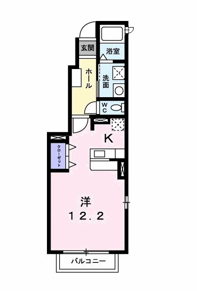 シャローマーシュⅡ(ワンルーム/1階)の間取り写真