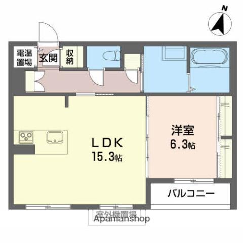 メゾンマスト名須川C棟(1LDK/2階)の間取り写真