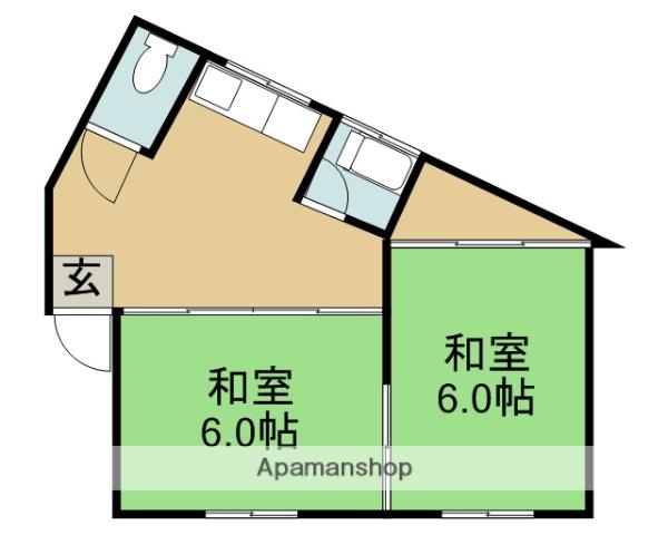 メゾンサカエ(2DK/2階)の間取り写真