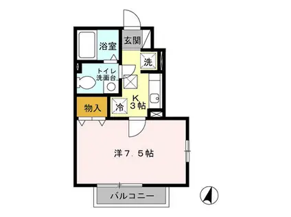 いわちゃ(1K/1階)の間取り写真