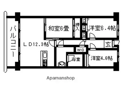 トーカンマンション盛岡駅前プラザ壱番館(3LDK/10階)の間取り写真